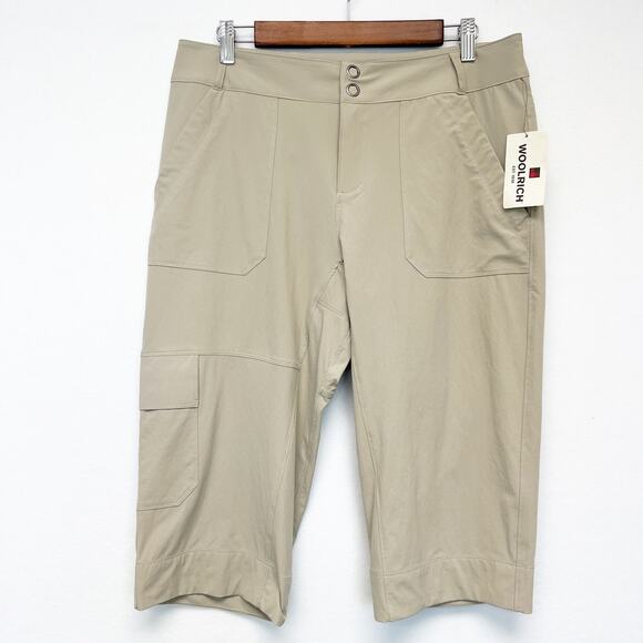 NEW Woolrich Womens M Geo Knee Pant Dark‎ Stone Hiking Outdoor Gorpcore Cargo - Picture 1 of 7